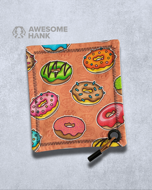 Donut Illustration Microfiber Backed Modern Handkerchief