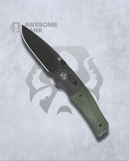 QSP VAULT GREEN MICARTA 14C28N (3.25" BLACK STONEWASH)